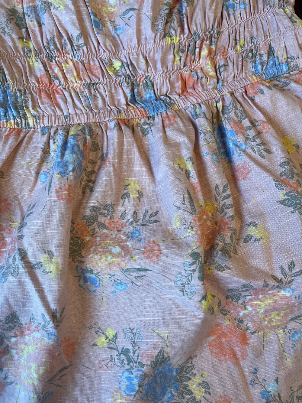 Peach floral 100% cotton dress - Picture 2 of 6